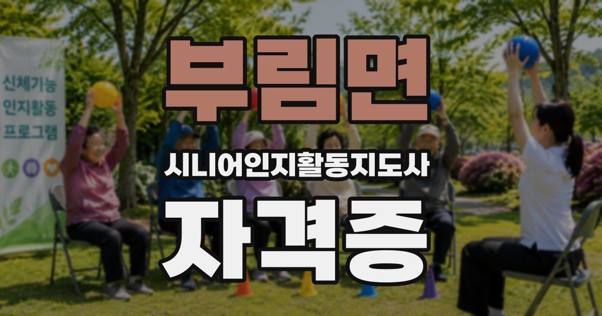 부림면 시니어인지활동지도사 자격증