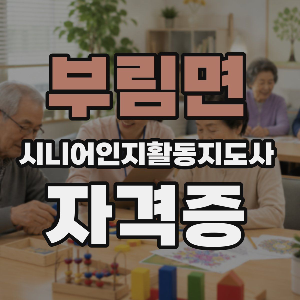 부림면 시니어인지활동지도사 자격증