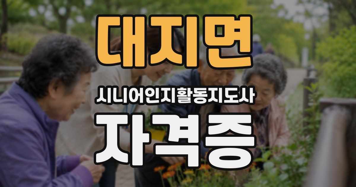 대지면 시니어인지활동지도사 자격증