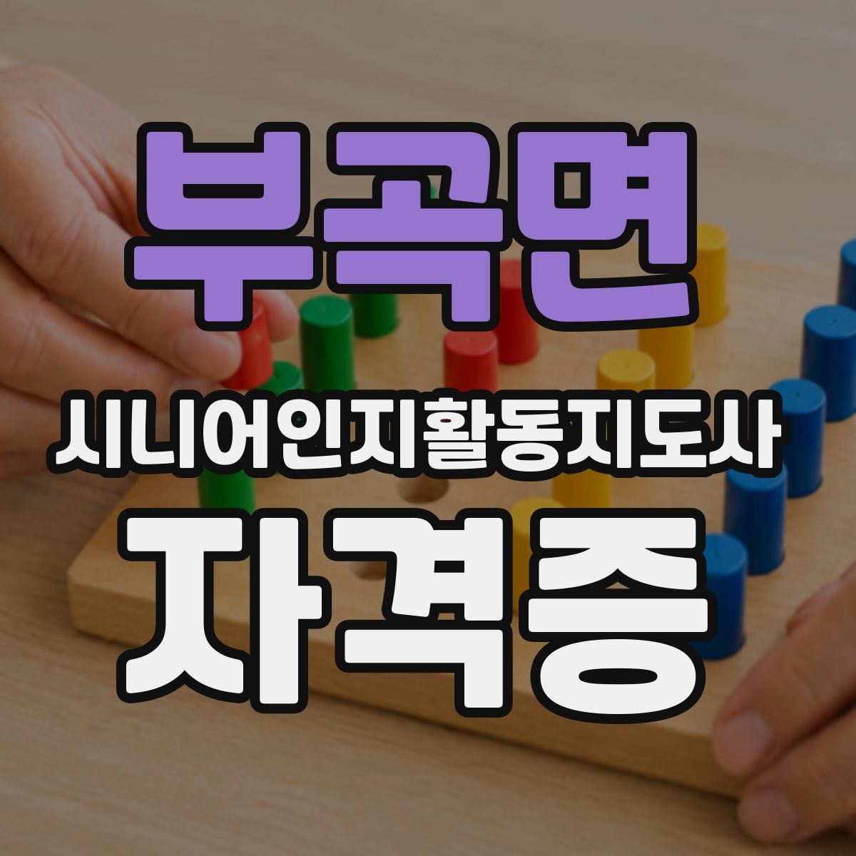 부곡면 시니어인지활동지도사 자격증