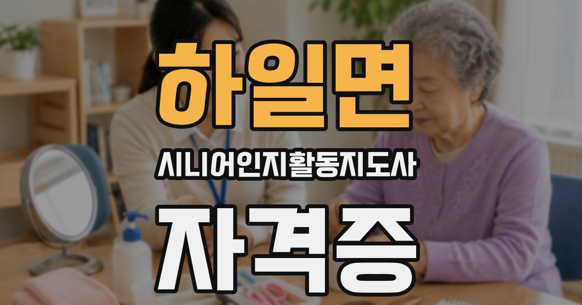하일면 시니어인지활동지도사 자격증