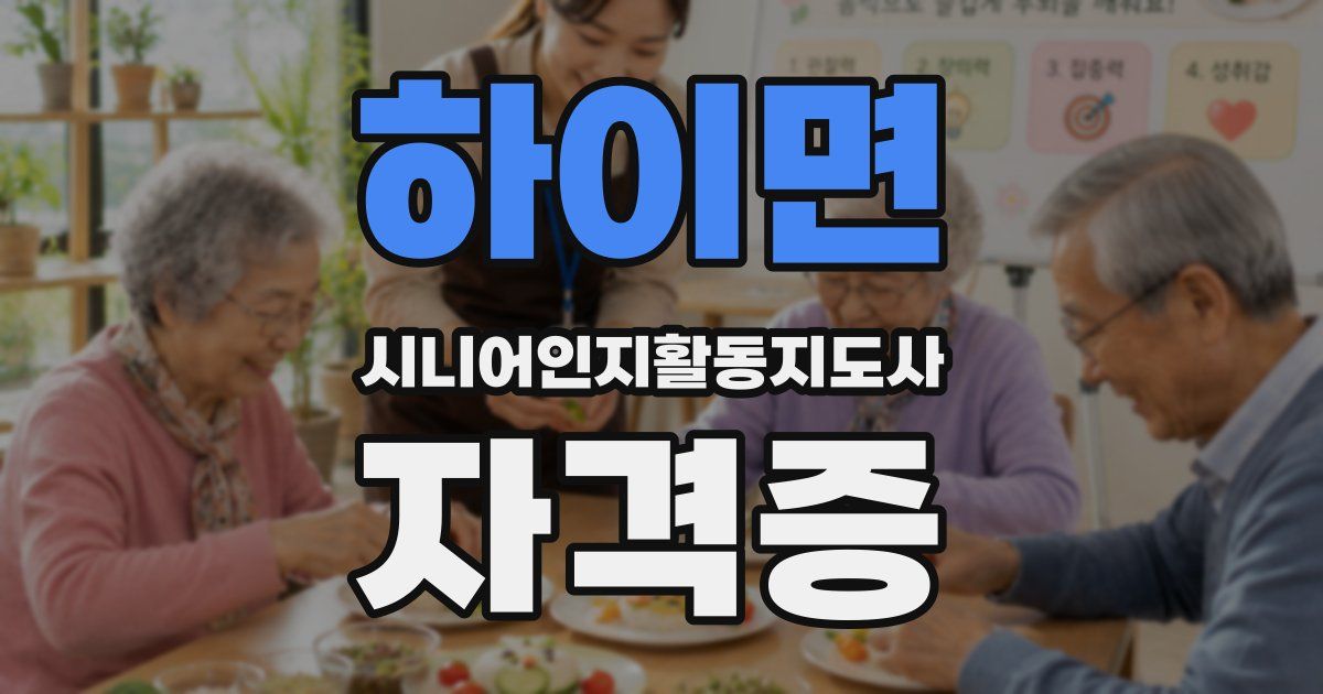 하이면 시니어인지활동지도사 자격증