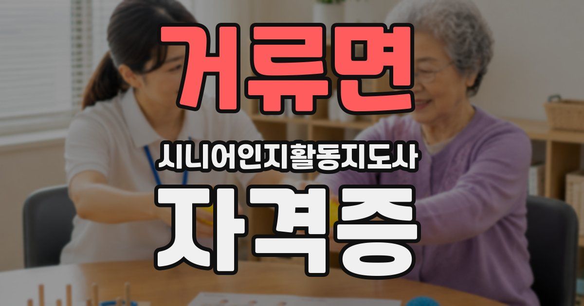 거류면 시니어인지활동지도사 자격증