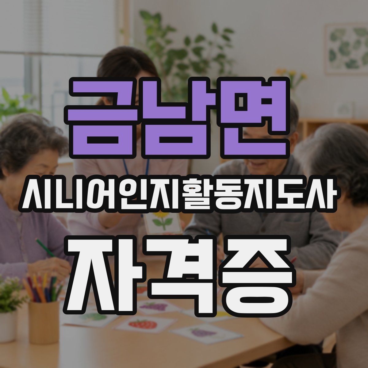 금남면 시니어인지활동지도사 자격증