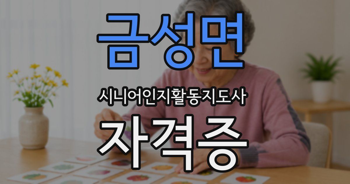 금성면 시니어인지활동지도사 자격증
