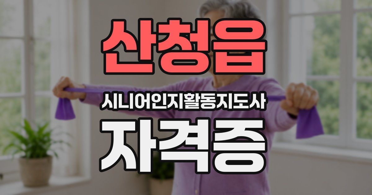 산청읍 시니어인지활동지도사 자격증