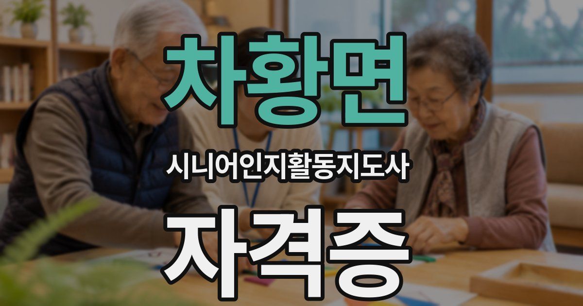 차황면 시니어인지활동지도사 자격증