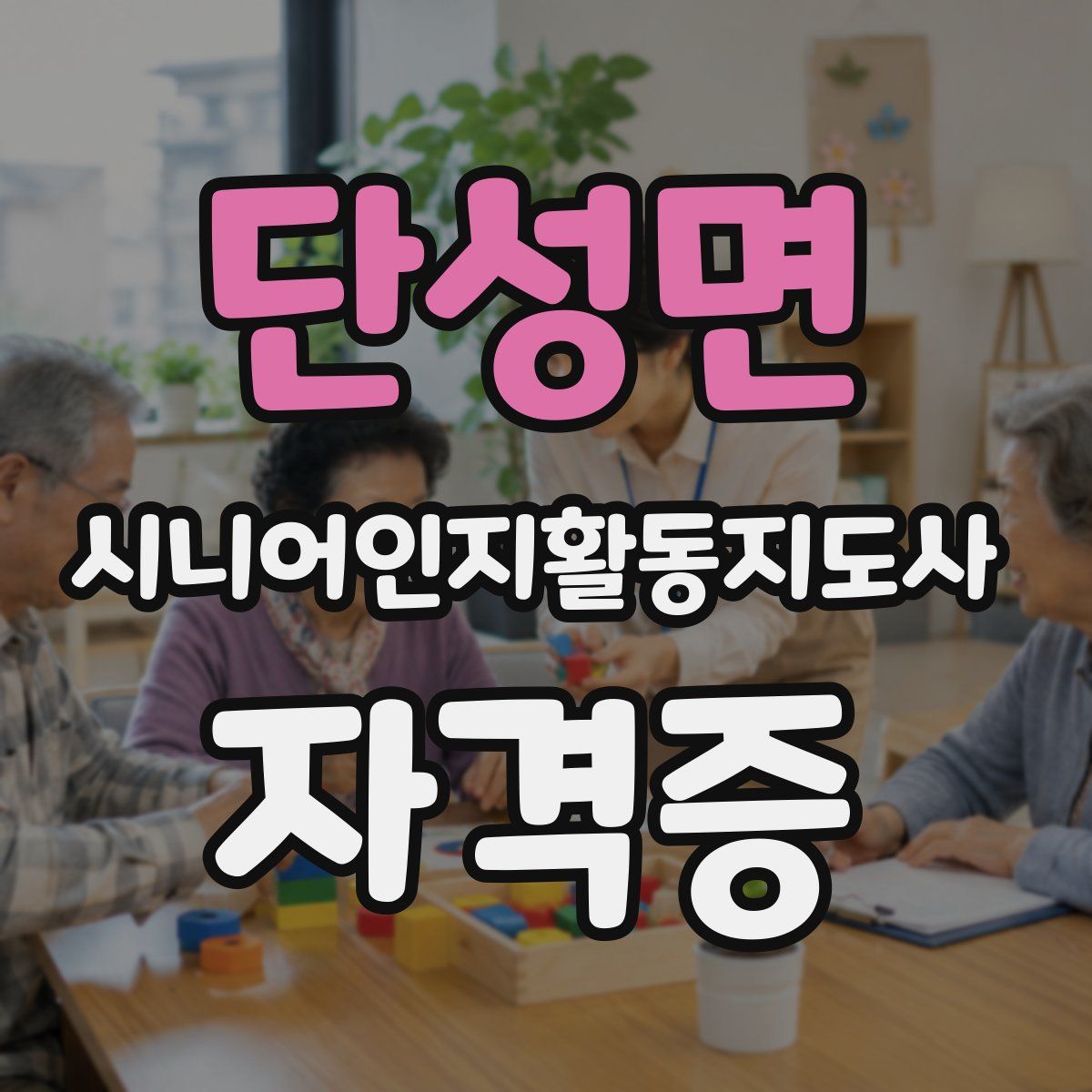 단성면 시니어인지활동지도사 자격증
