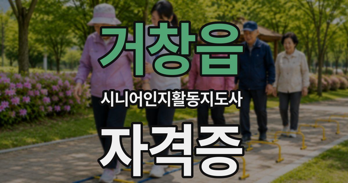 거창읍 시니어인지활동지도사 자격증