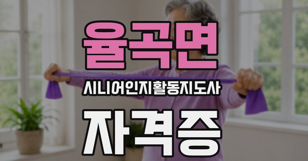 율곡면 시니어인지활동지도사 자격증