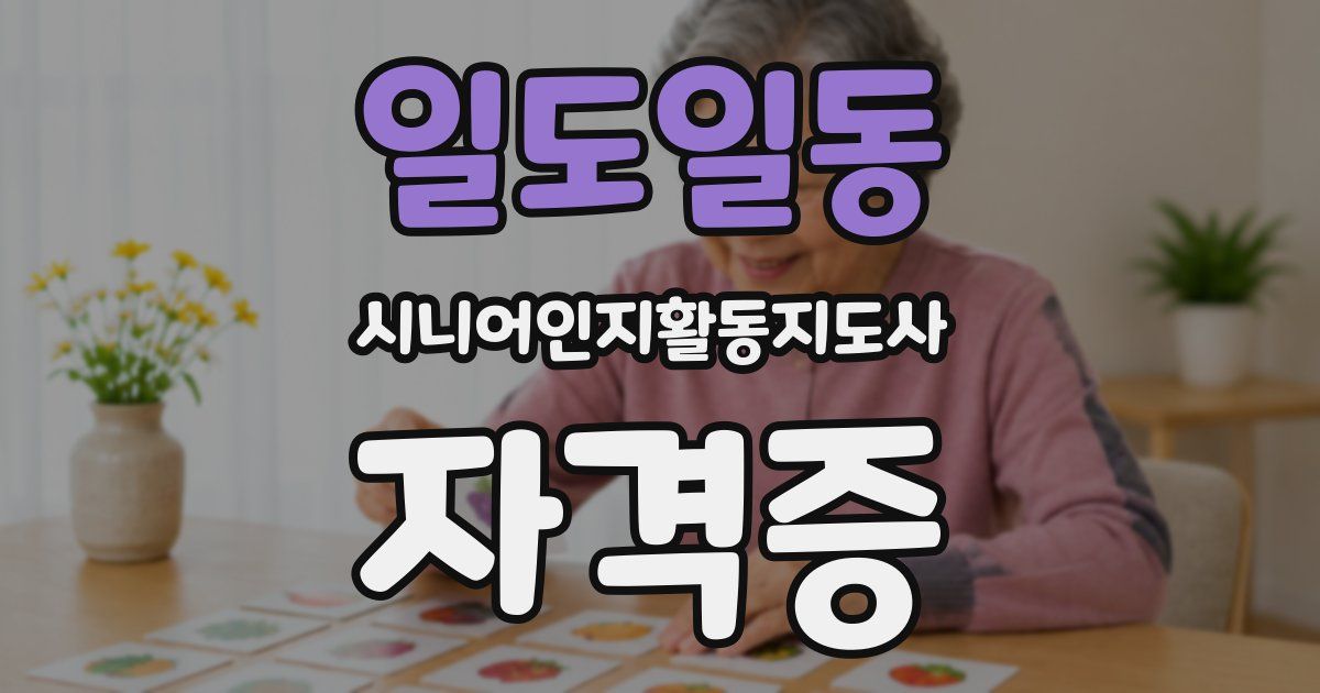 일도일동 시니어인지활동지도사 자격증