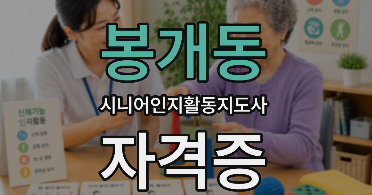 봉개동 시니어인지활동지도사 자격증