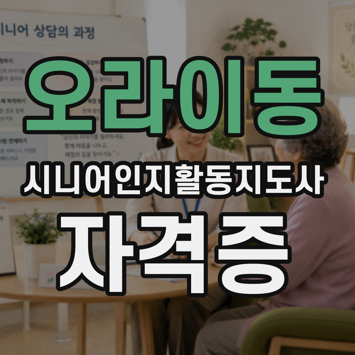 오라이동 시니어인지활동지도사 자격증