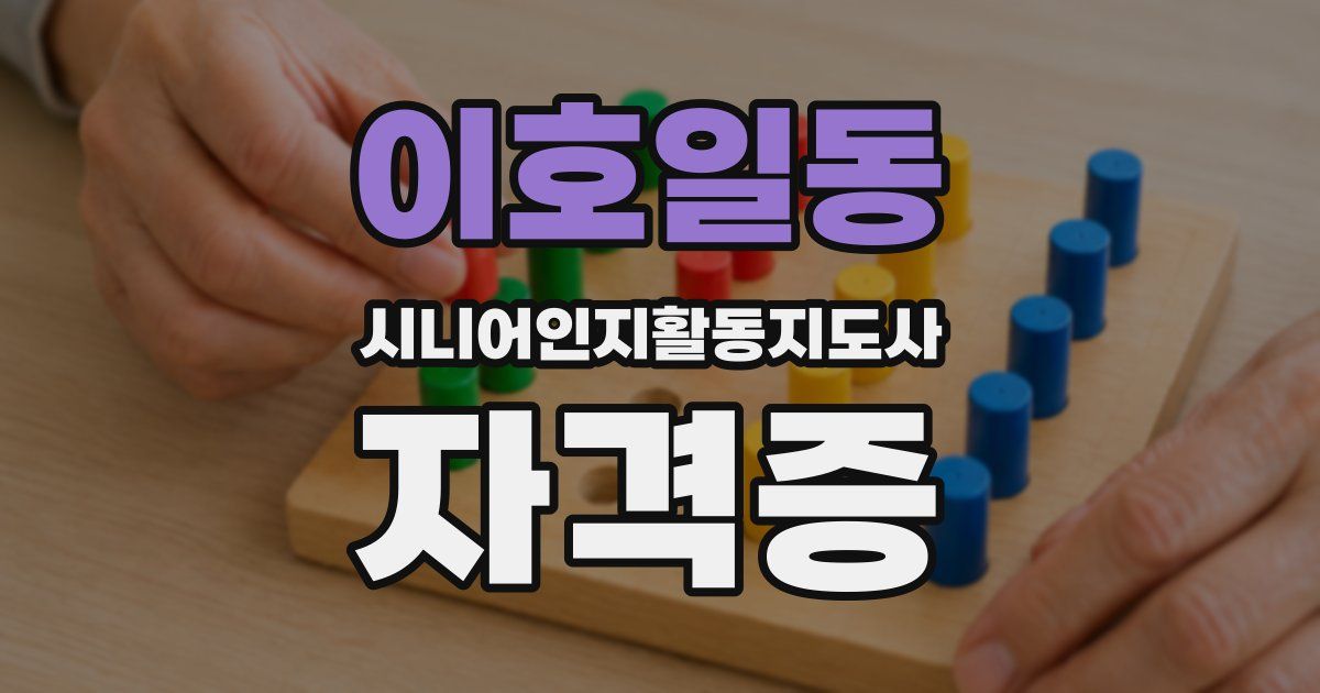 이호일동 시니어인지활동지도사 자격증