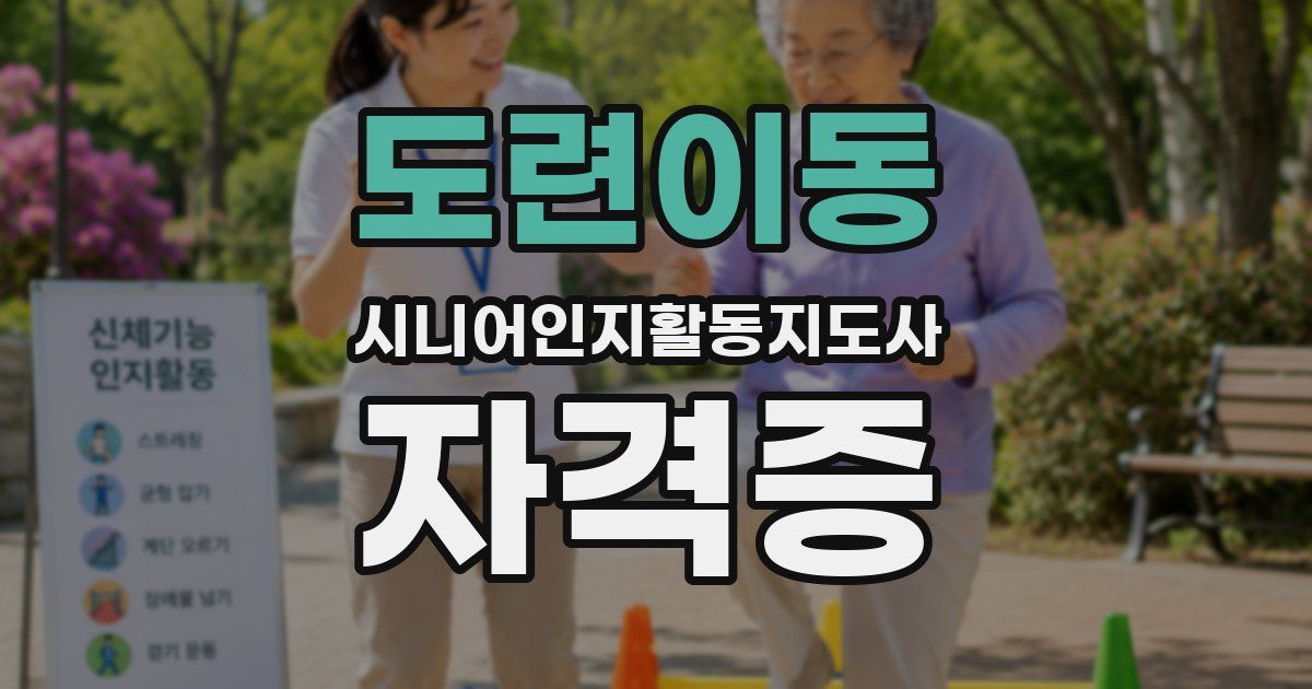 도련이동 시니어인지활동지도사 자격증