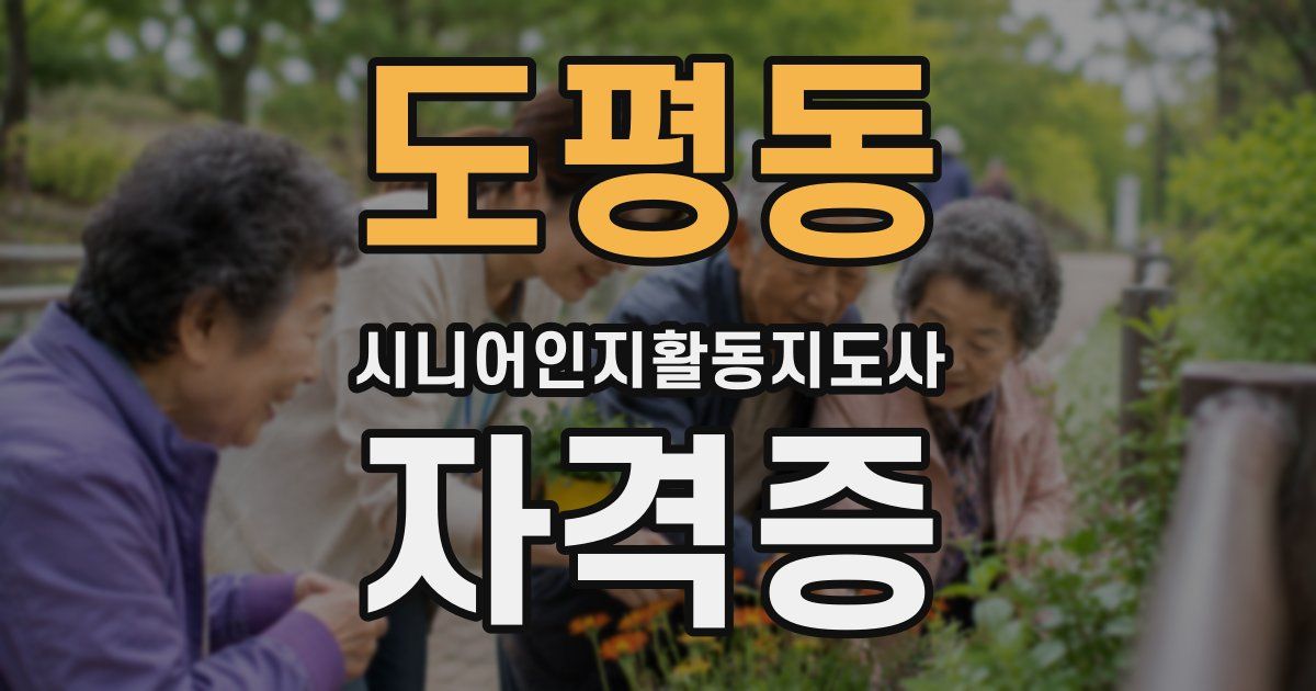 도평동 시니어인지활동지도사 자격증