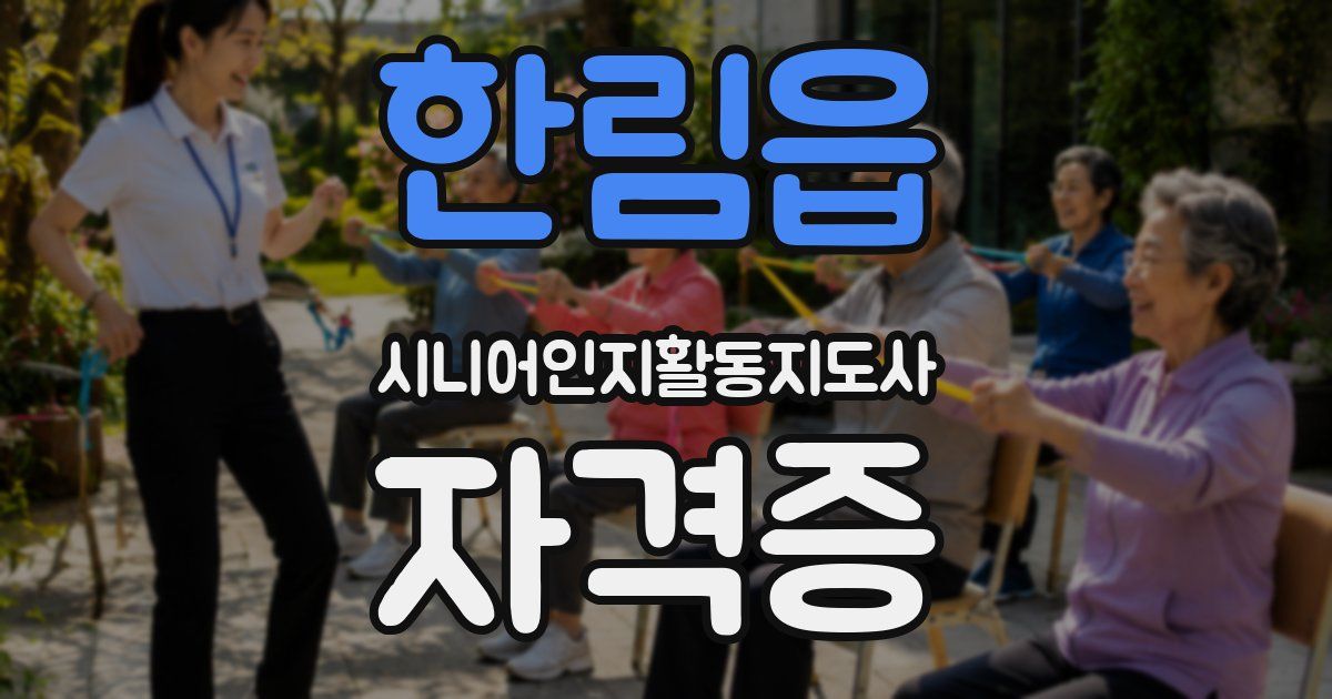 한림읍 시니어인지활동지도사 자격증