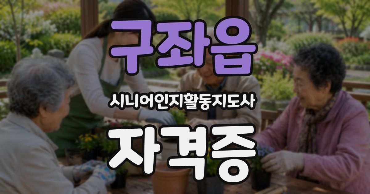 구좌읍 시니어인지활동지도사 자격증