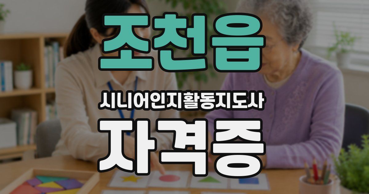 조천읍 시니어인지활동지도사 자격증