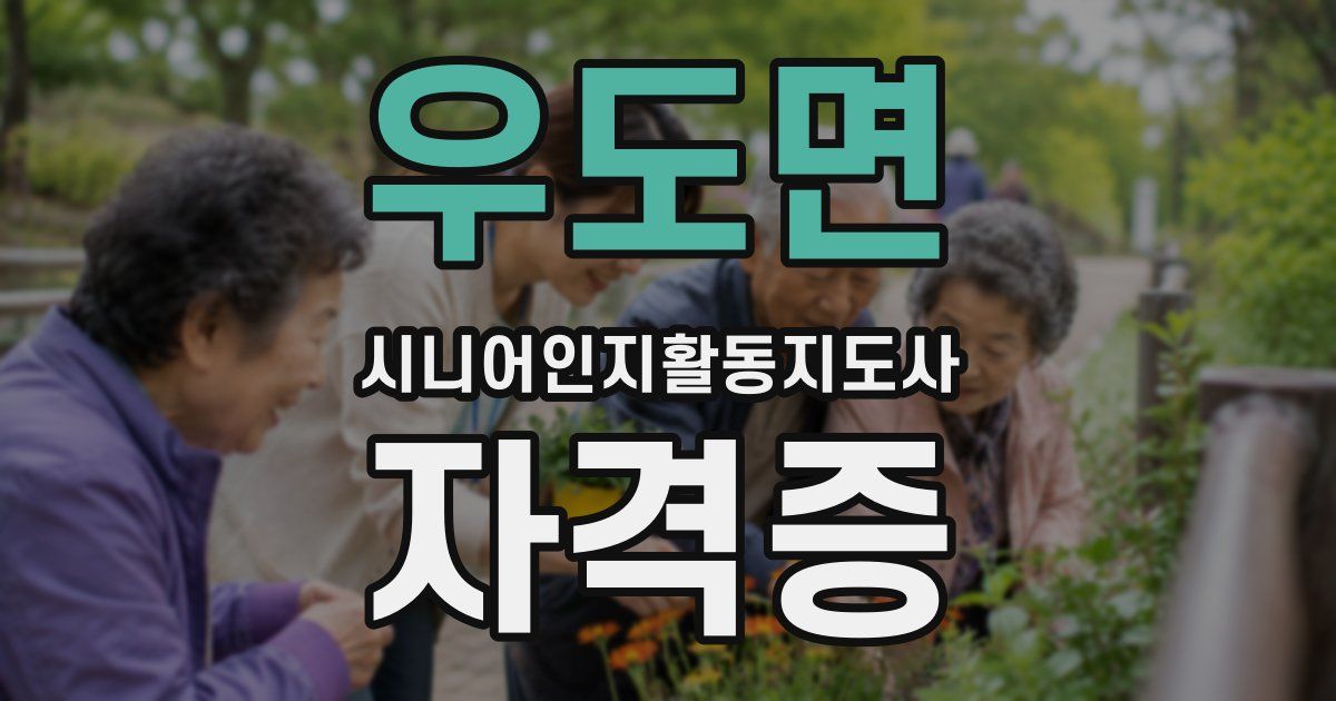 우도면 시니어인지활동지도사 자격증