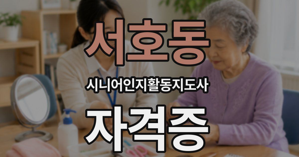 서호동 시니어인지활동지도사 자격증