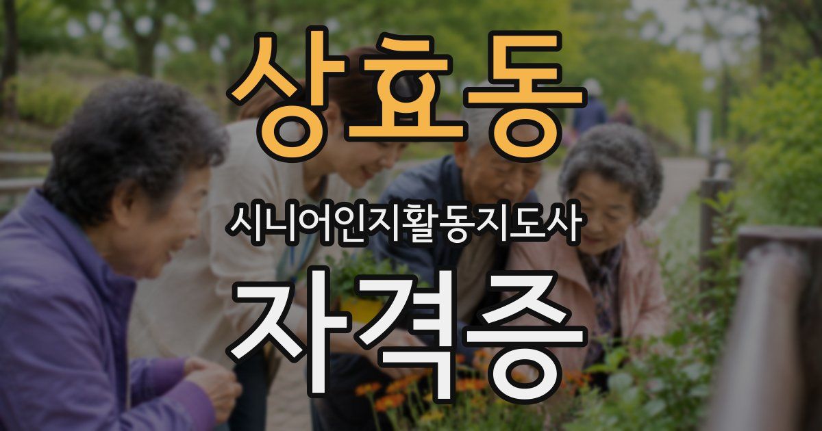 상효동 시니어인지활동지도사 자격증