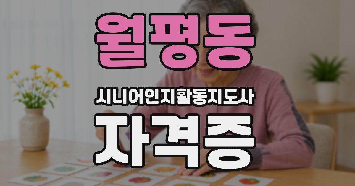 월평동 시니어인지활동지도사 자격증