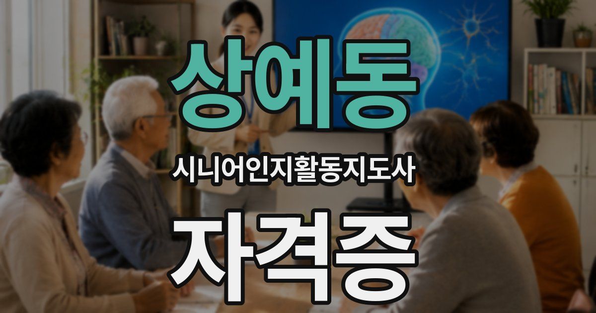 상예동 시니어인지활동지도사 자격증