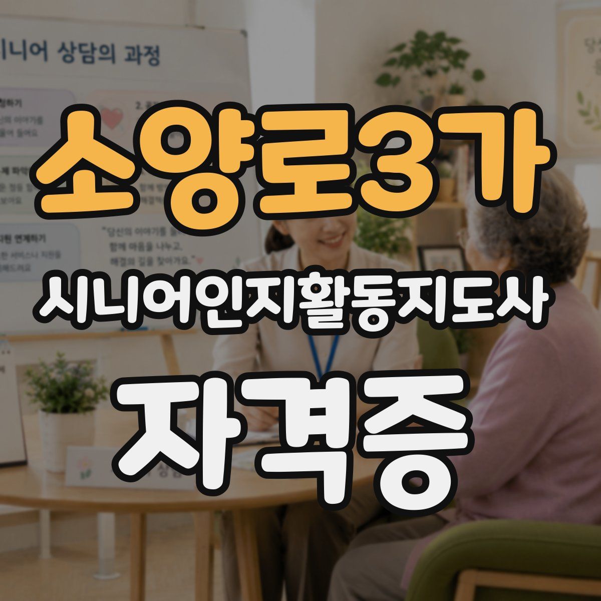 소양로3가 시니어인지활동지도사 자격증