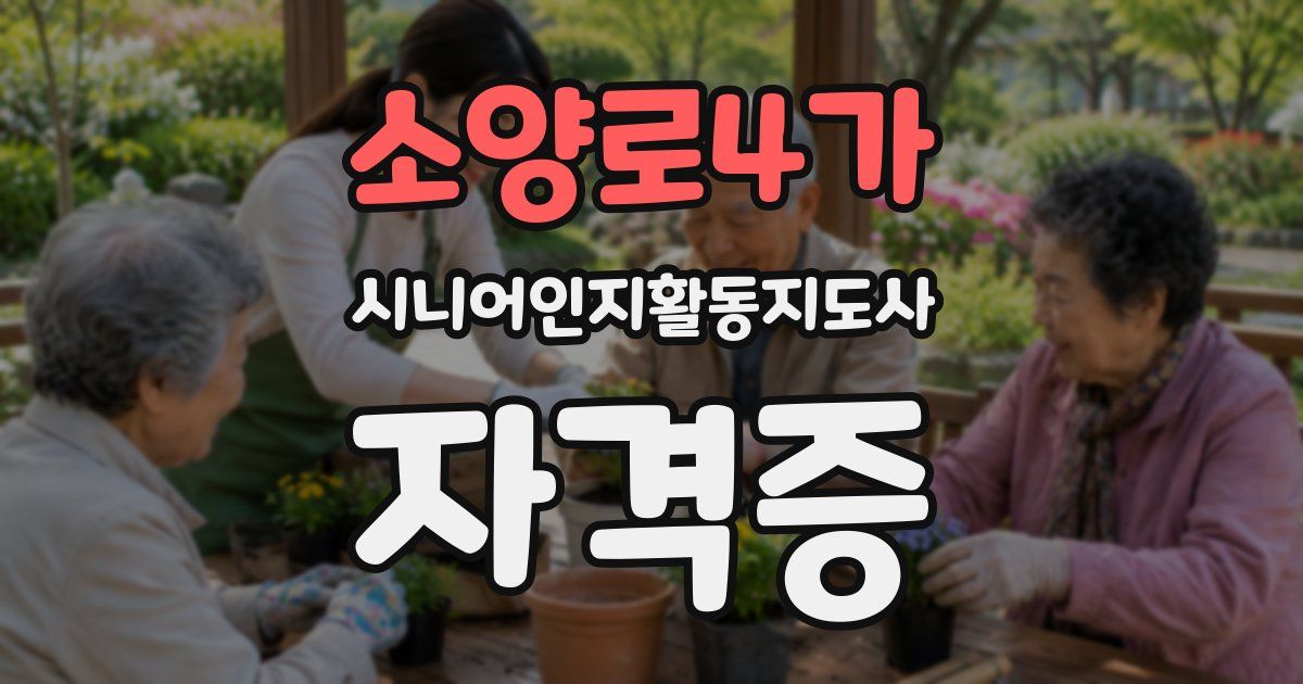 소양로4가 시니어인지활동지도사 자격증