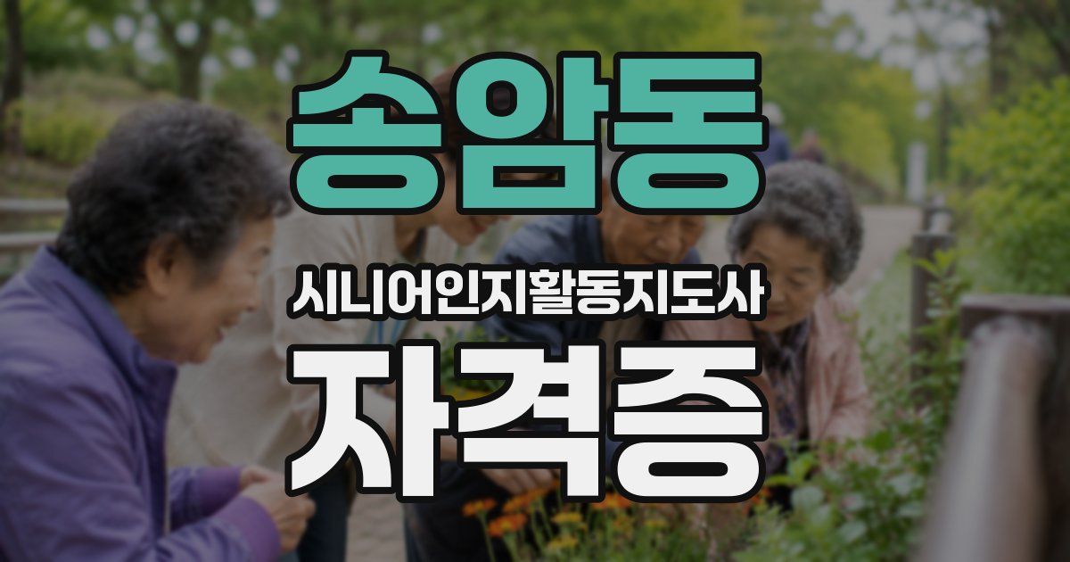 송암동 시니어인지활동지도사 자격증