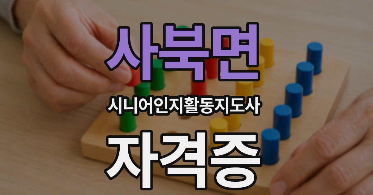 사북면 시니어인지활동지도사 자격증