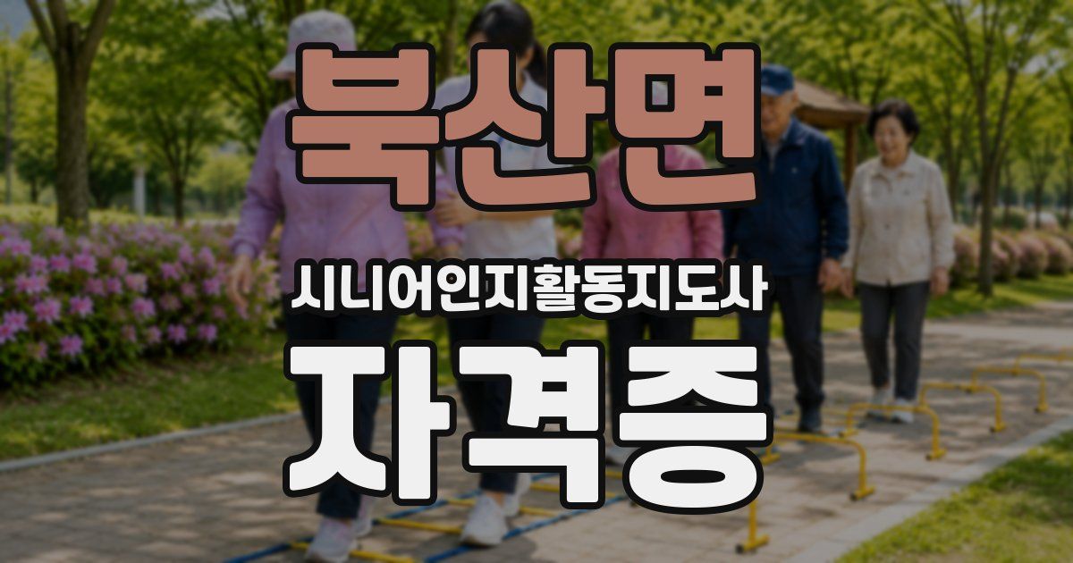 북산면 시니어인지활동지도사 자격증