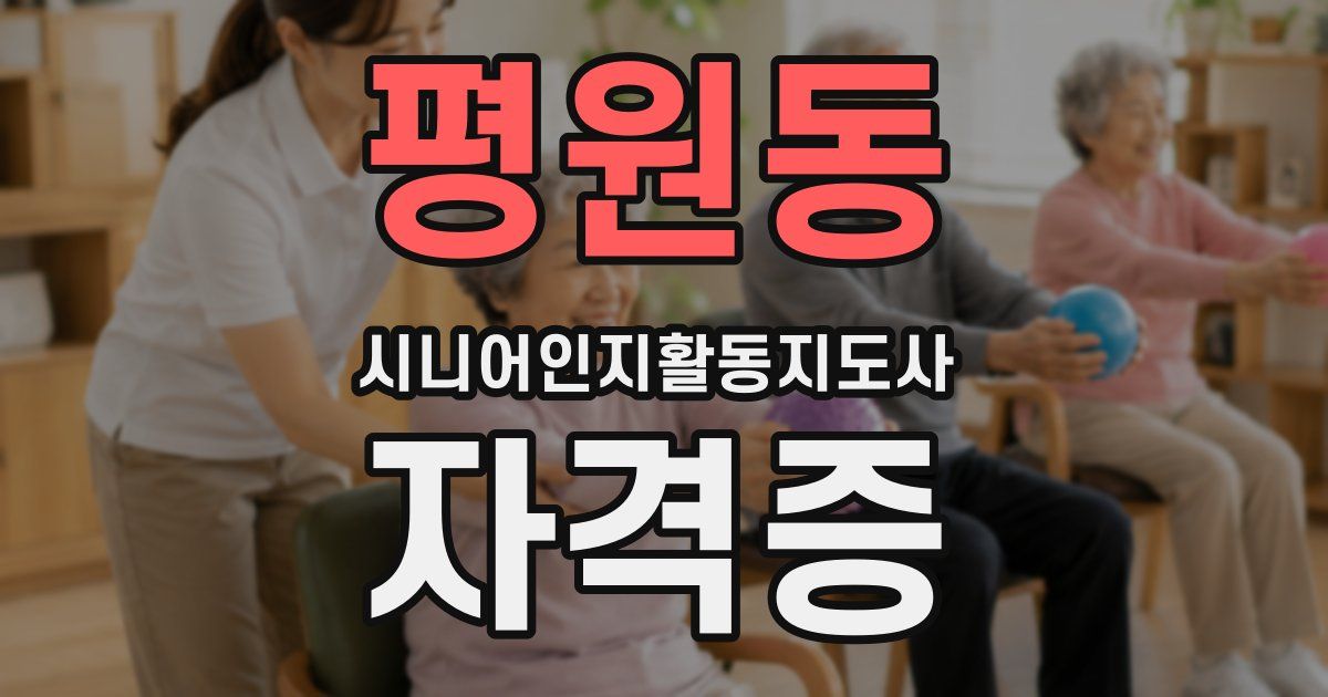 평원동 시니어인지활동지도사 자격증