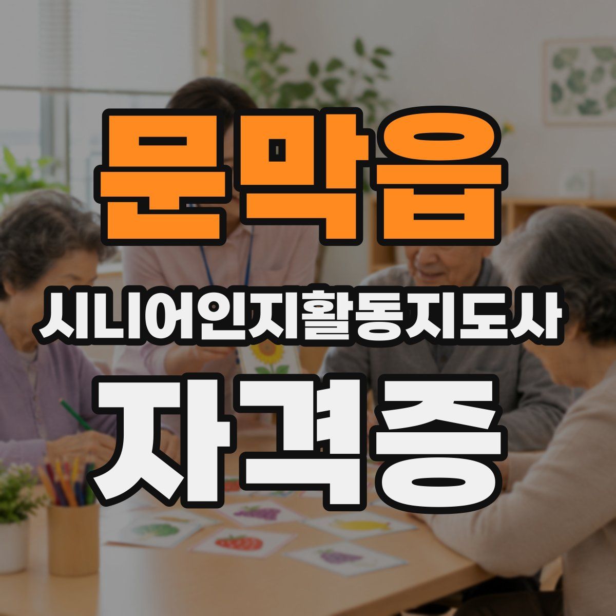 문막읍 시니어인지활동지도사 자격증