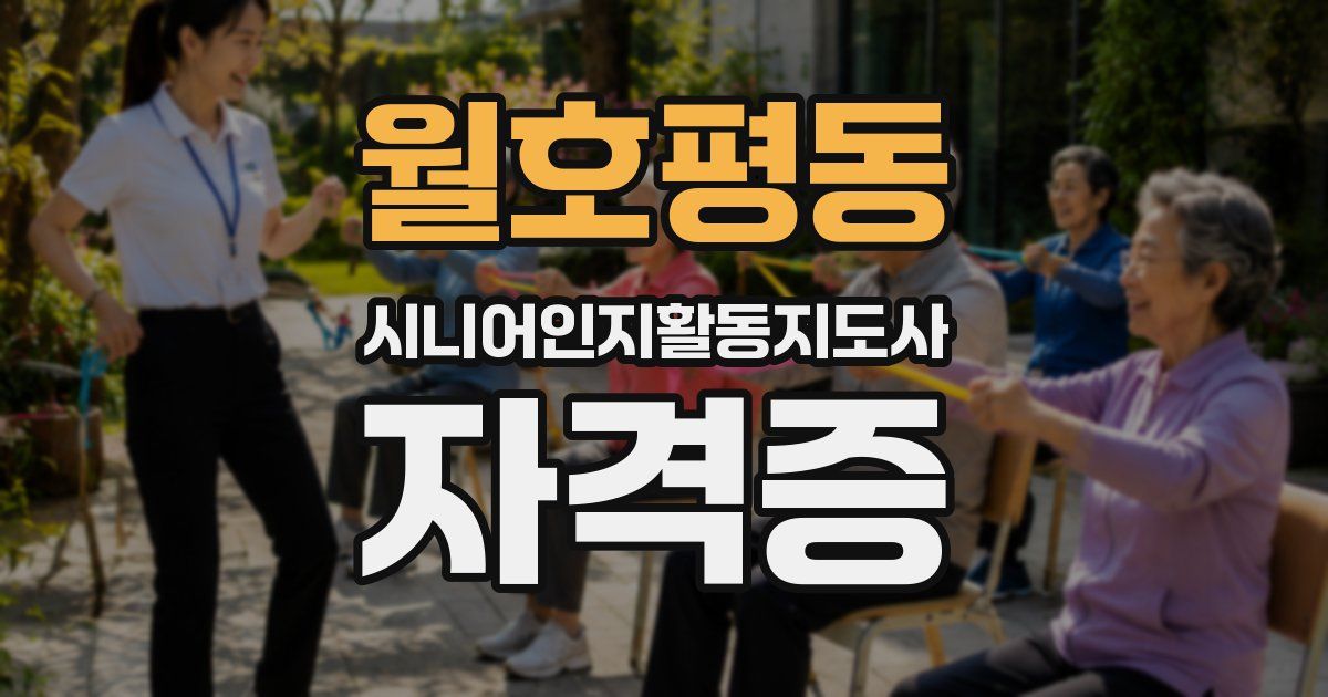 월호평동 시니어인지활동지도사 자격증