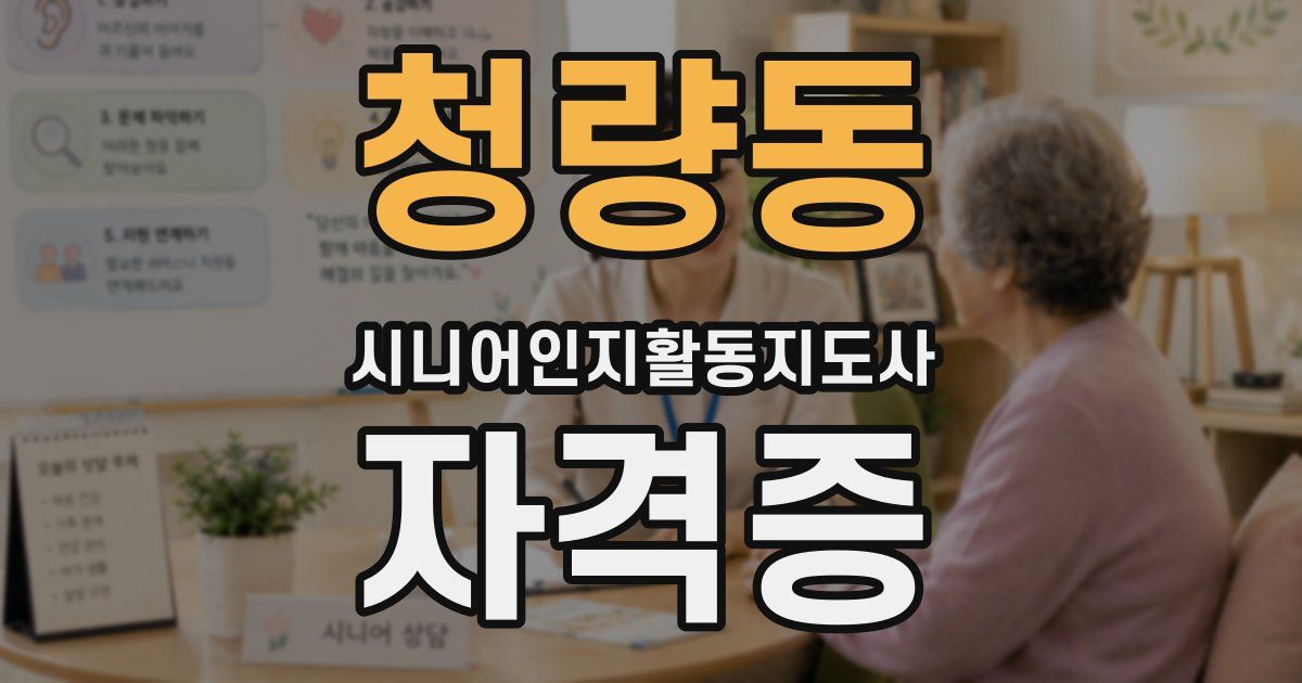 청량동 시니어인지활동지도사 자격증