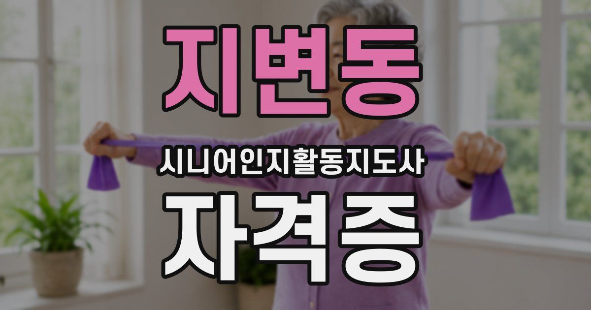 지변동 시니어인지활동지도사 자격증