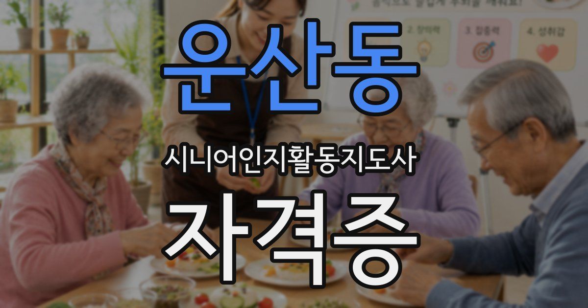 운산동 시니어인지활동지도사 자격증