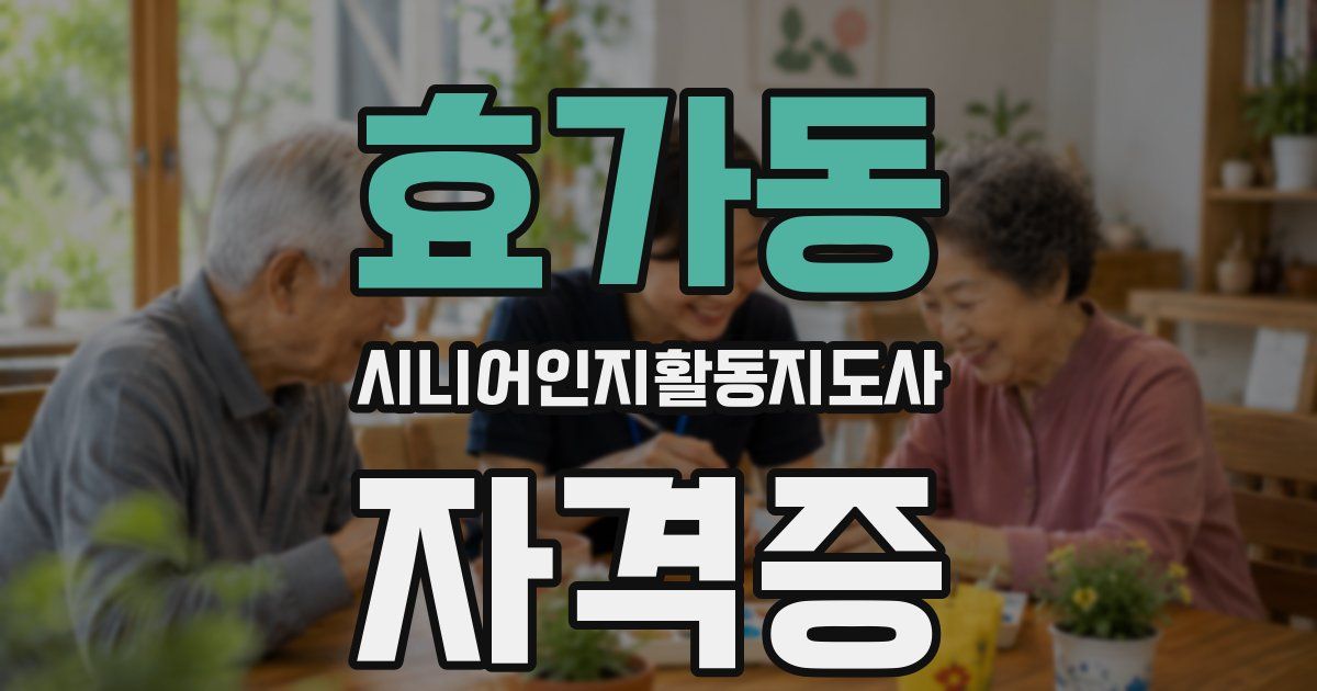 효가동 시니어인지활동지도사 자격증