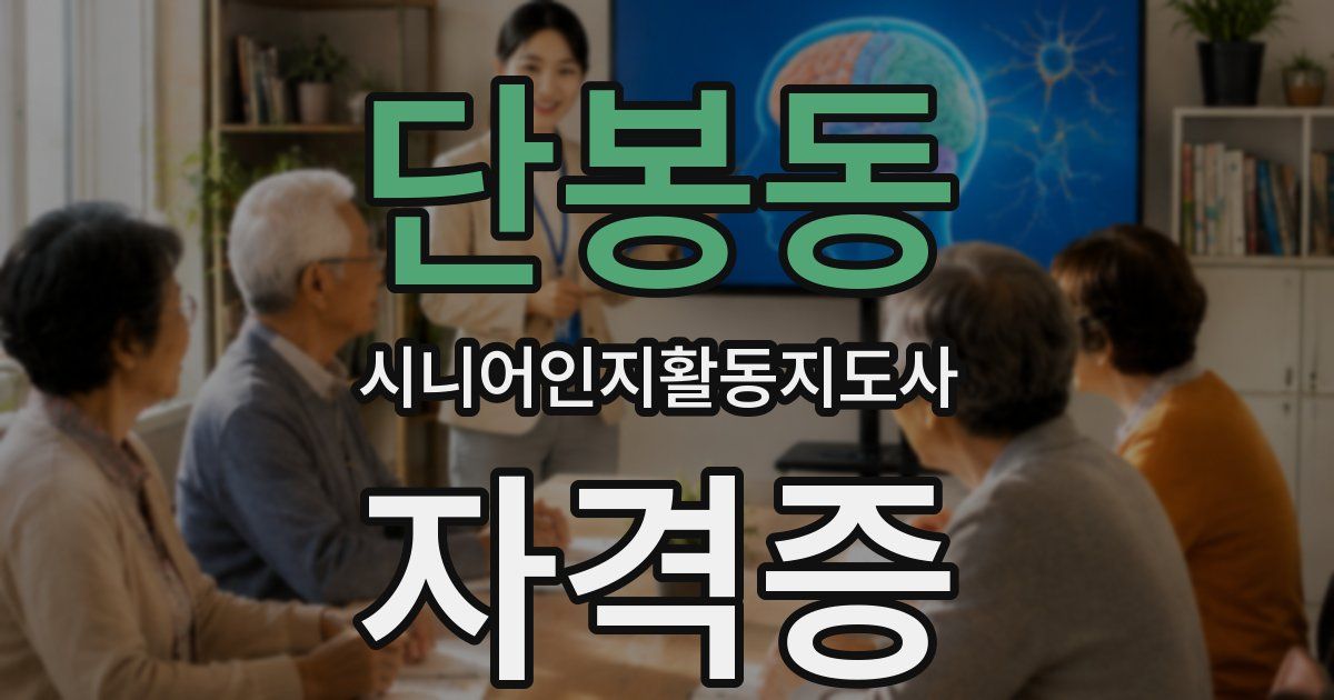 단봉동 시니어인지활동지도사 자격증