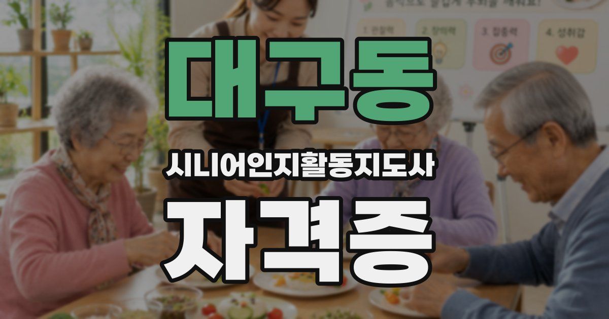 대구동 시니어인지활동지도사 자격증