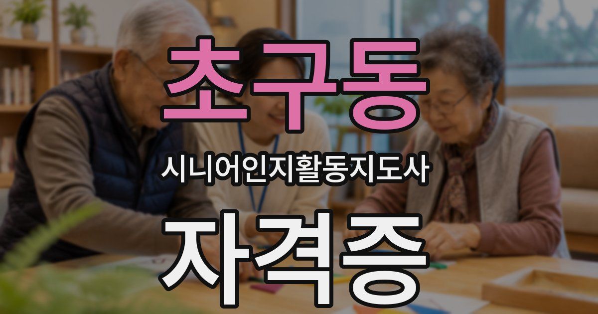 초구동 시니어인지활동지도사 자격증