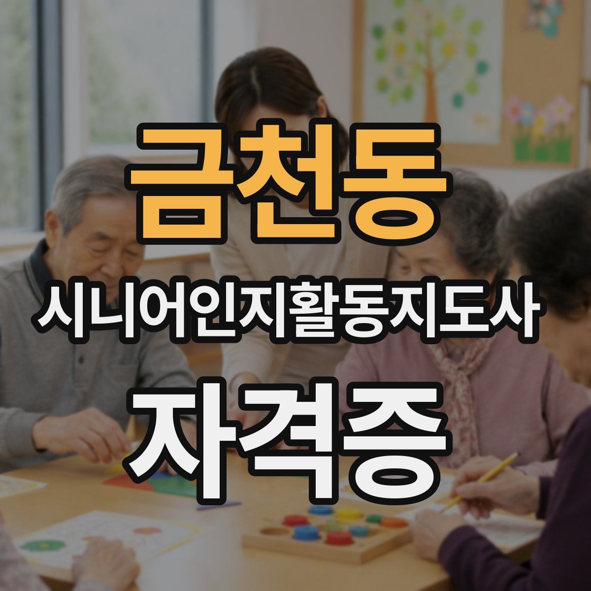 금천동 시니어인지활동지도사 자격증