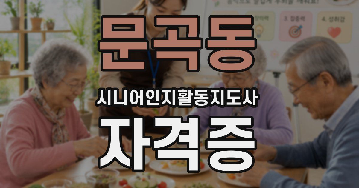 문곡동 시니어인지활동지도사 자격증