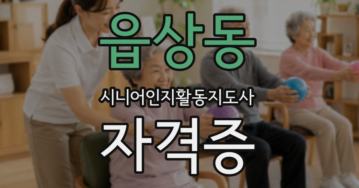 읍상동 시니어인지활동지도사 자격증