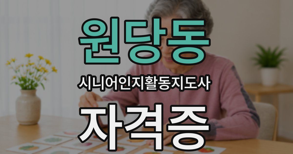원당동 시니어인지활동지도사 자격증