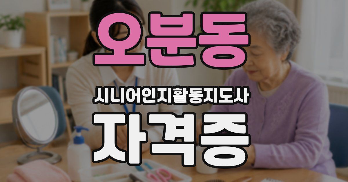 오분동 시니어인지활동지도사 자격증