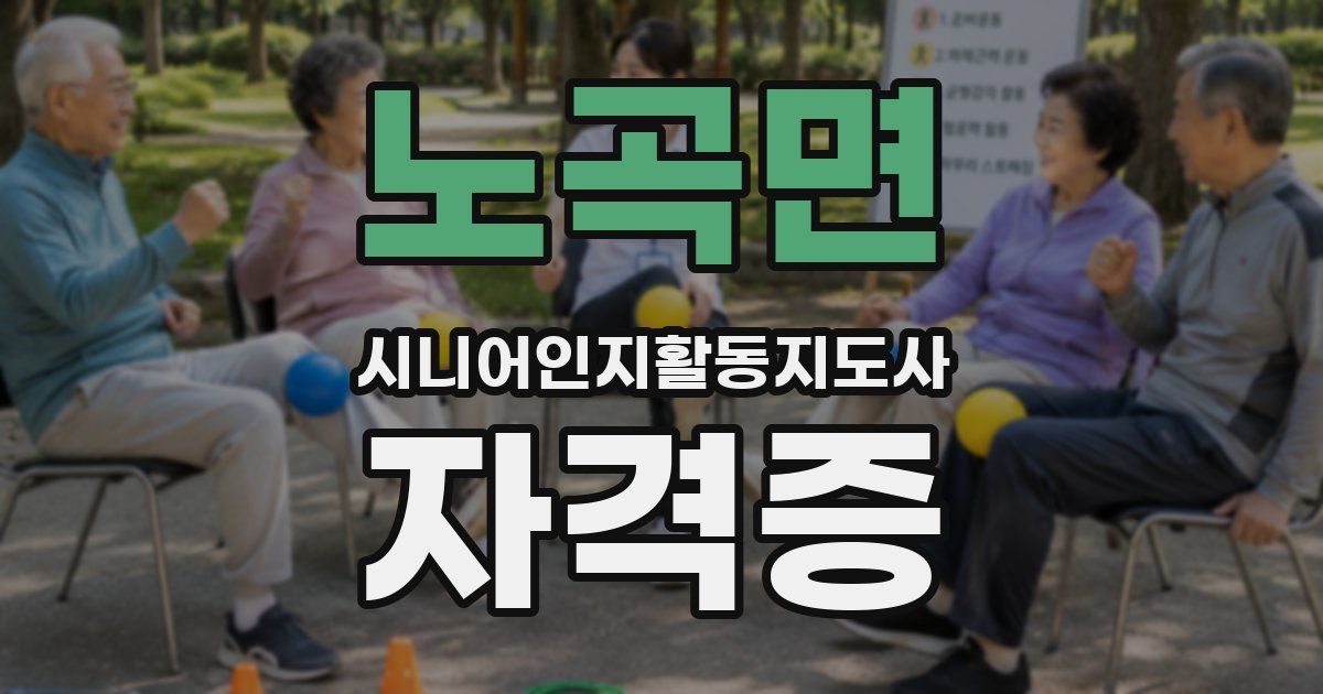 노곡면 시니어인지활동지도사 자격증