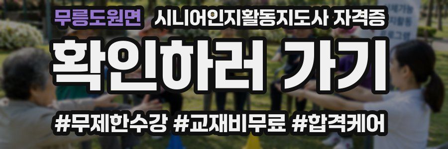 무릉도원면 시니어인지활동지도사 자격증
